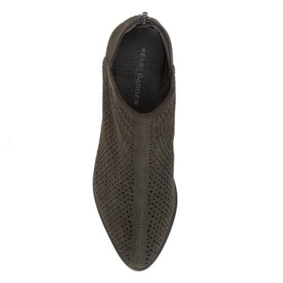 Kelsi Dagger Charcoal Gray Alley Suede Perforated Booties - Picture 4 of 10